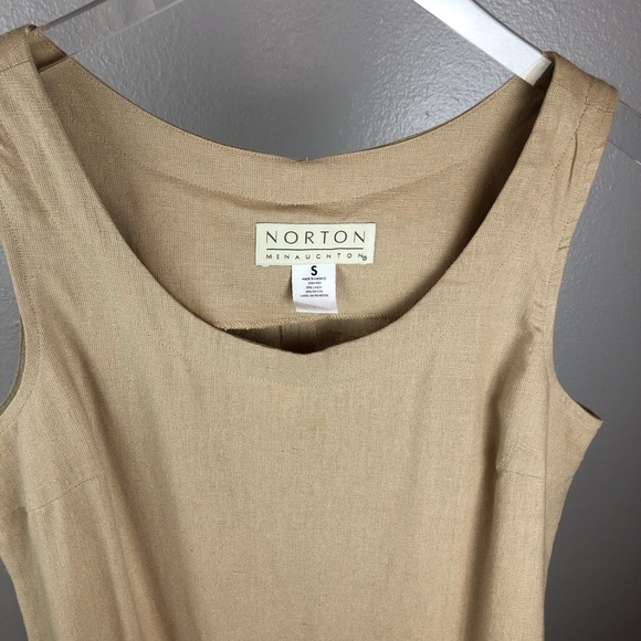 NORTON MCNAUGHTON Vintage 90’s Tan Dress Small - Picture 10 of 15